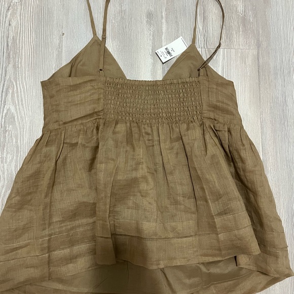 NWT banana republic Ramie empire iced latte beige camisole size medium petite - Picture 4 of 5